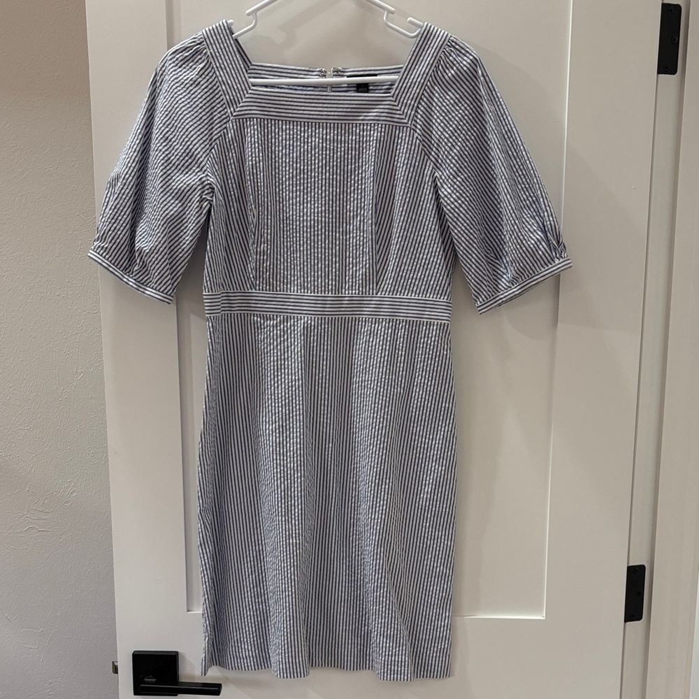 Ann Taylor Blue and White Striped Dress